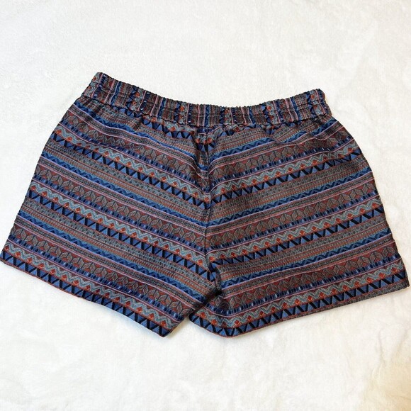 J.Crew Women’s Size 2 Jaquard Boardwalk Pull On Shorts Pockets Aztec BOHO Mid - Picture 4 of 10